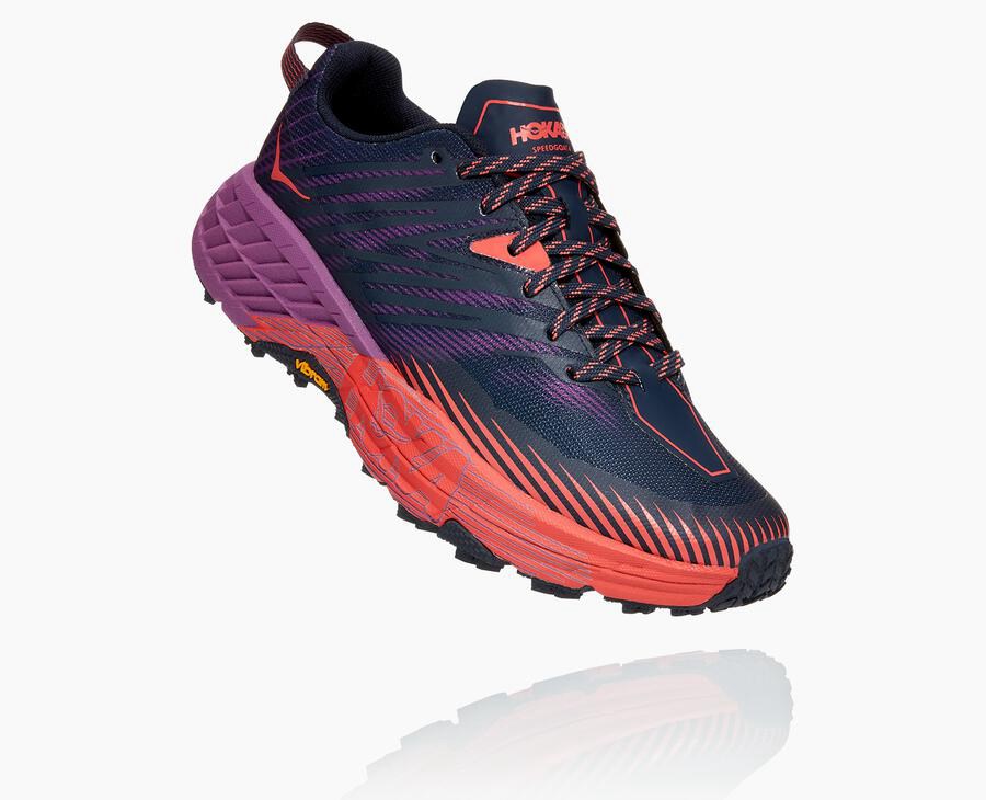 Hoka One One Trail Schoenen Dames - Speedgoat 4 - Donkerblauw - KI2794680